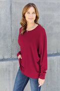 Double Take Full Size Round Neck Long Sleeve T-Shirt - Desert Sunday