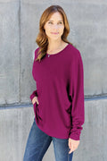 Double Take Full Size Round Neck Long Sleeve T-Shirt - Desert Sunday