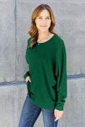 Double Take Full Size Round Neck Long Sleeve T-Shirt - Desert Sunday