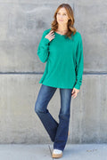Double Take Full Size Round Neck Long Sleeve T-Shirt - Desert Sunday