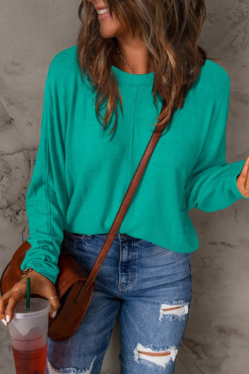 Double Take Full Size Round Neck Long Sleeve T-Shirt - Desert Sunday