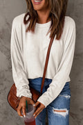 Double Take Full Size Round Neck Long Sleeve T-Shirt - Desert Sunday