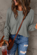 Double Take Full Size Round Neck Long Sleeve T-Shirt - Desert Sunday
