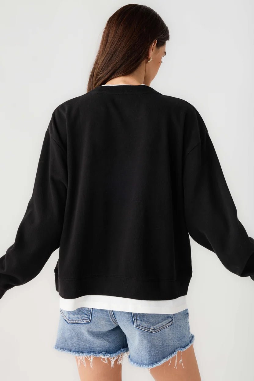 Double Take Pullover in Black - Desert Sunday