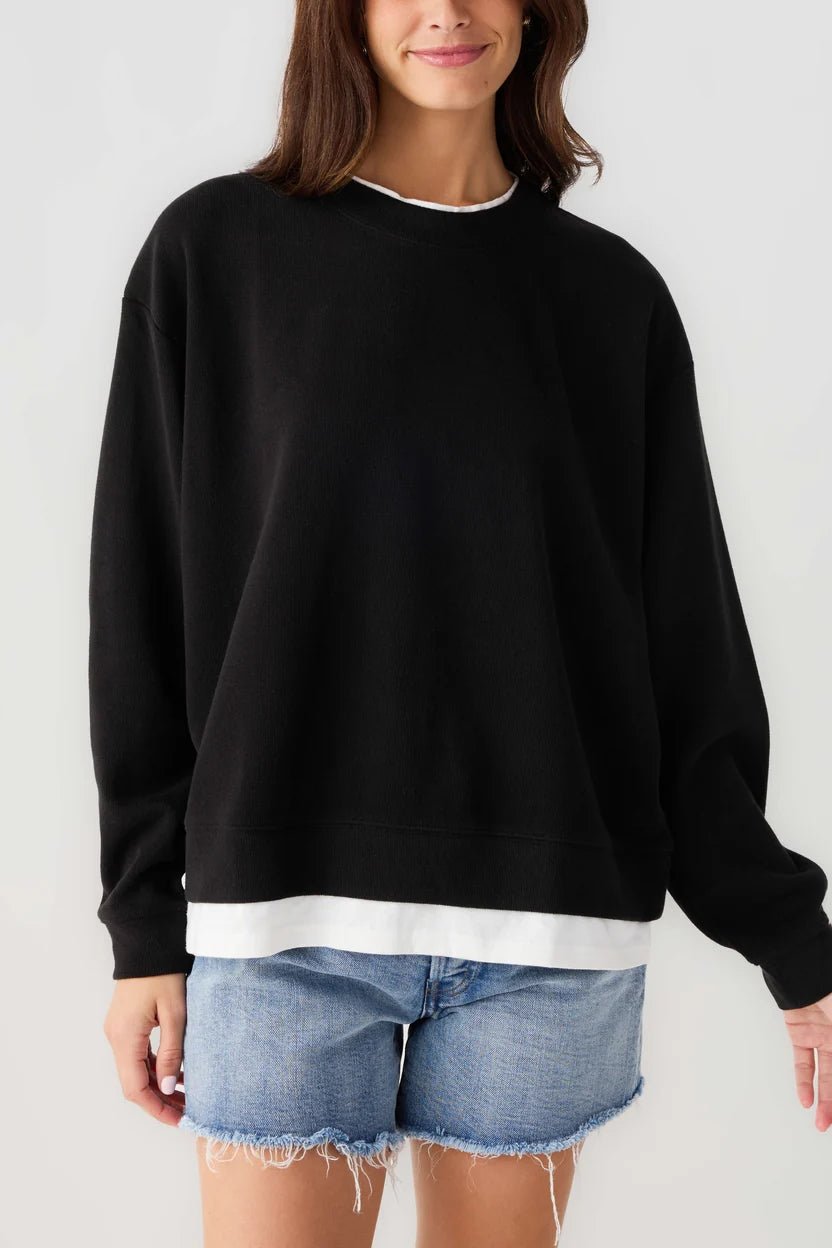 Double Take Pullover in Black - Desert Sunday