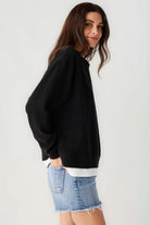Double Take Pullover in Black - Desert Sunday