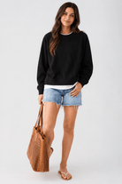 Double Take Pullover in Black - Desert Sunday