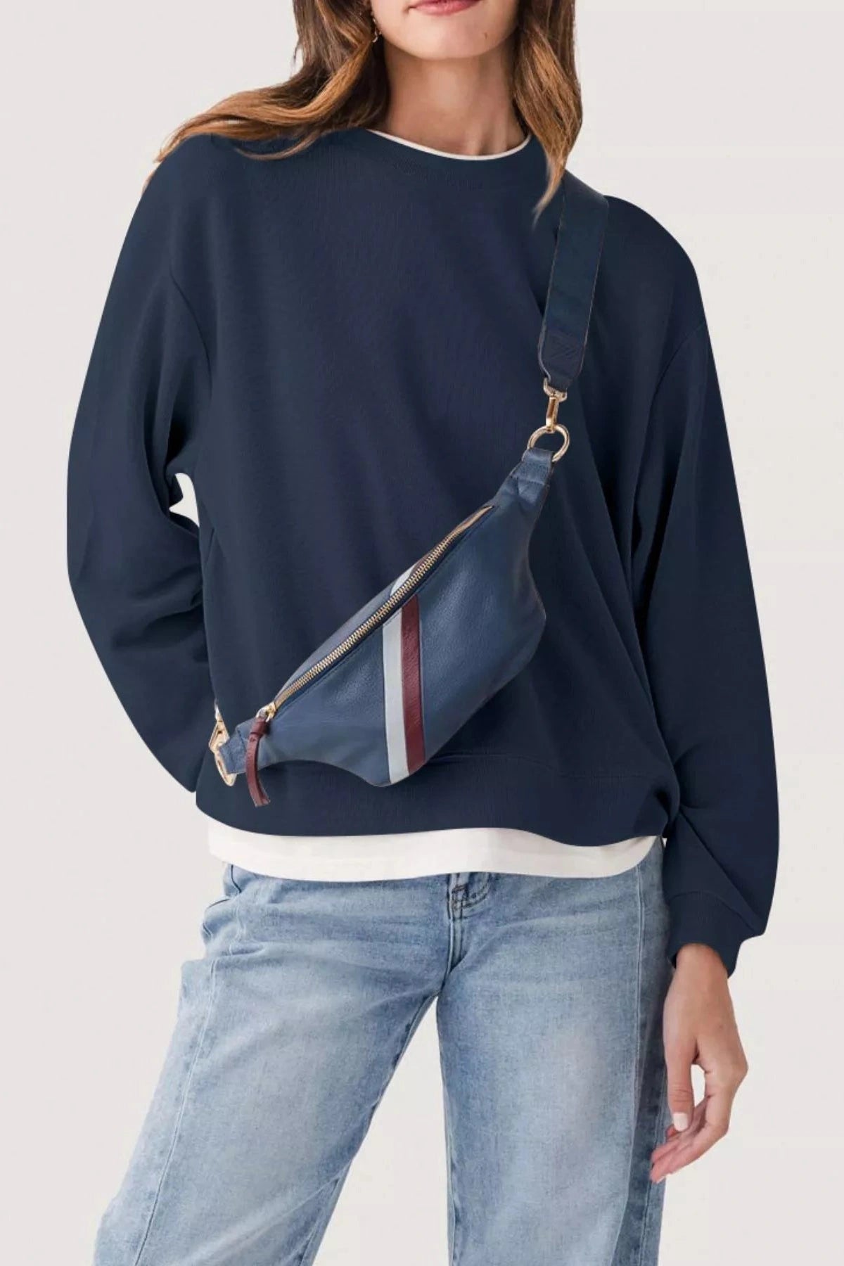 Double Take Pullover in Navy - Desert Sunday