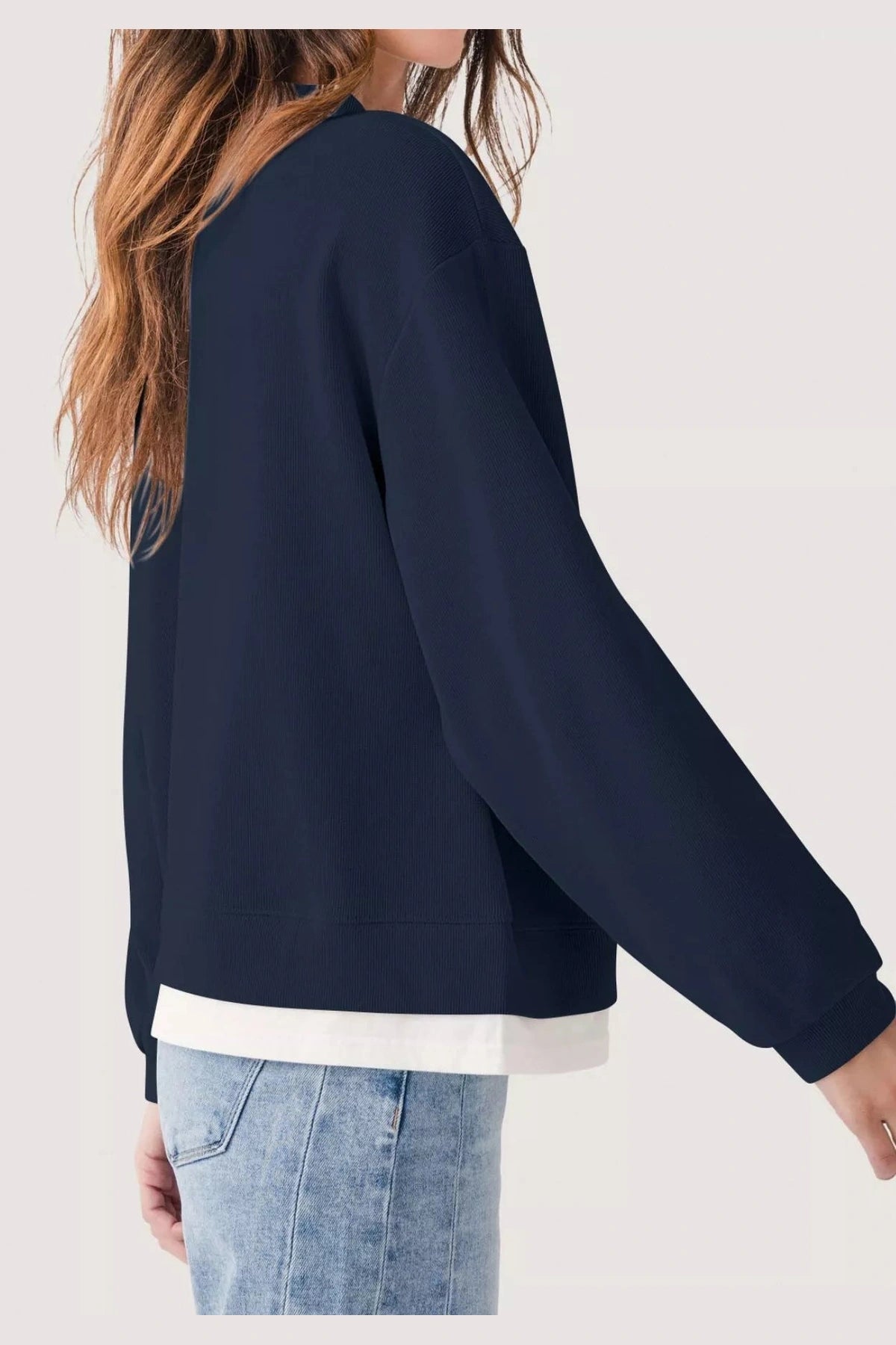 Double Take Pullover in Navy - Desert Sunday