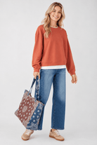 Double Take Pullover in Rust - Desert Sunday