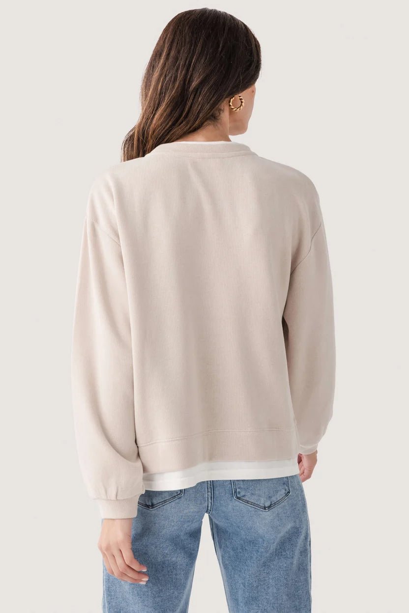 Double Take Pullover in Tan - Desert Sunday