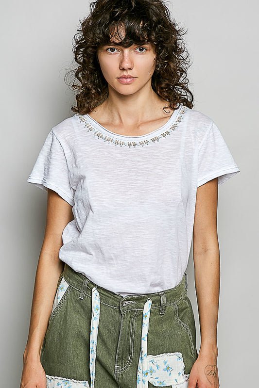 Dylan Tee In White - Desert Sunday