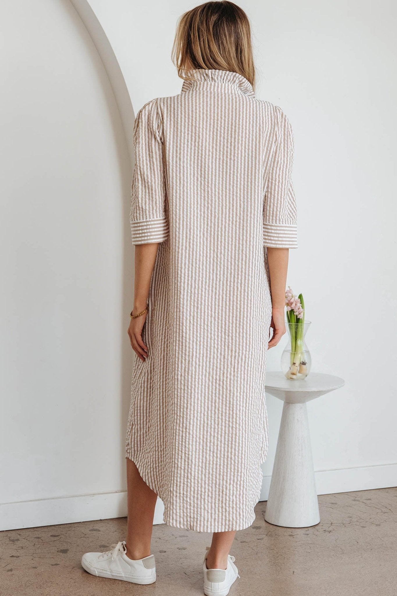Effortless Frill Collar Maxi Dress - Desert Sunday