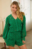 Emerald Elegance Lace Holiday Set - Desert Sunday