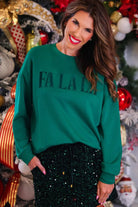 Fa La La Velvet Patch Luxe Pullover - Desert Sunday