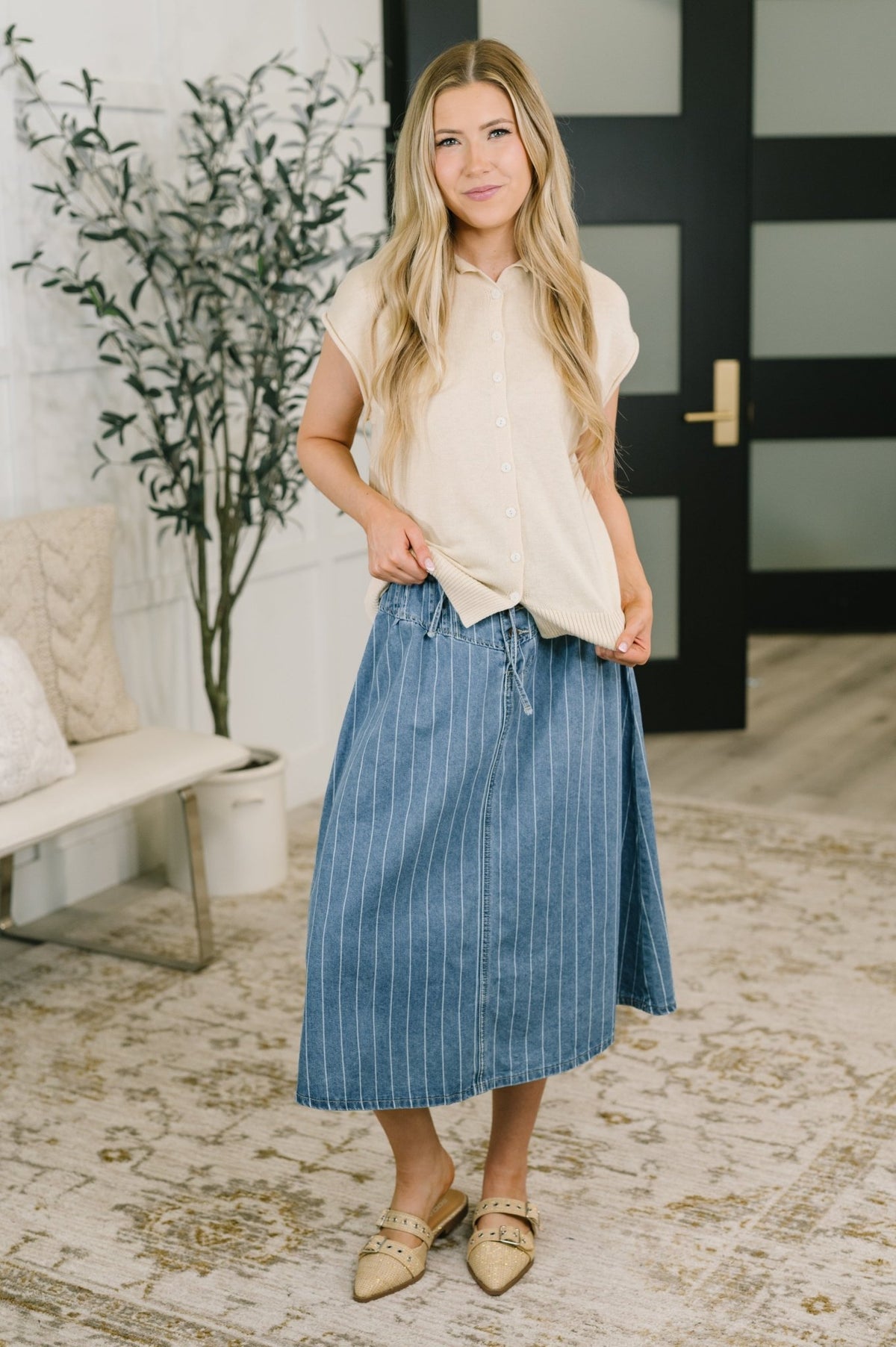 Feminine Intuition Button Down Blouse - Desert Sunday