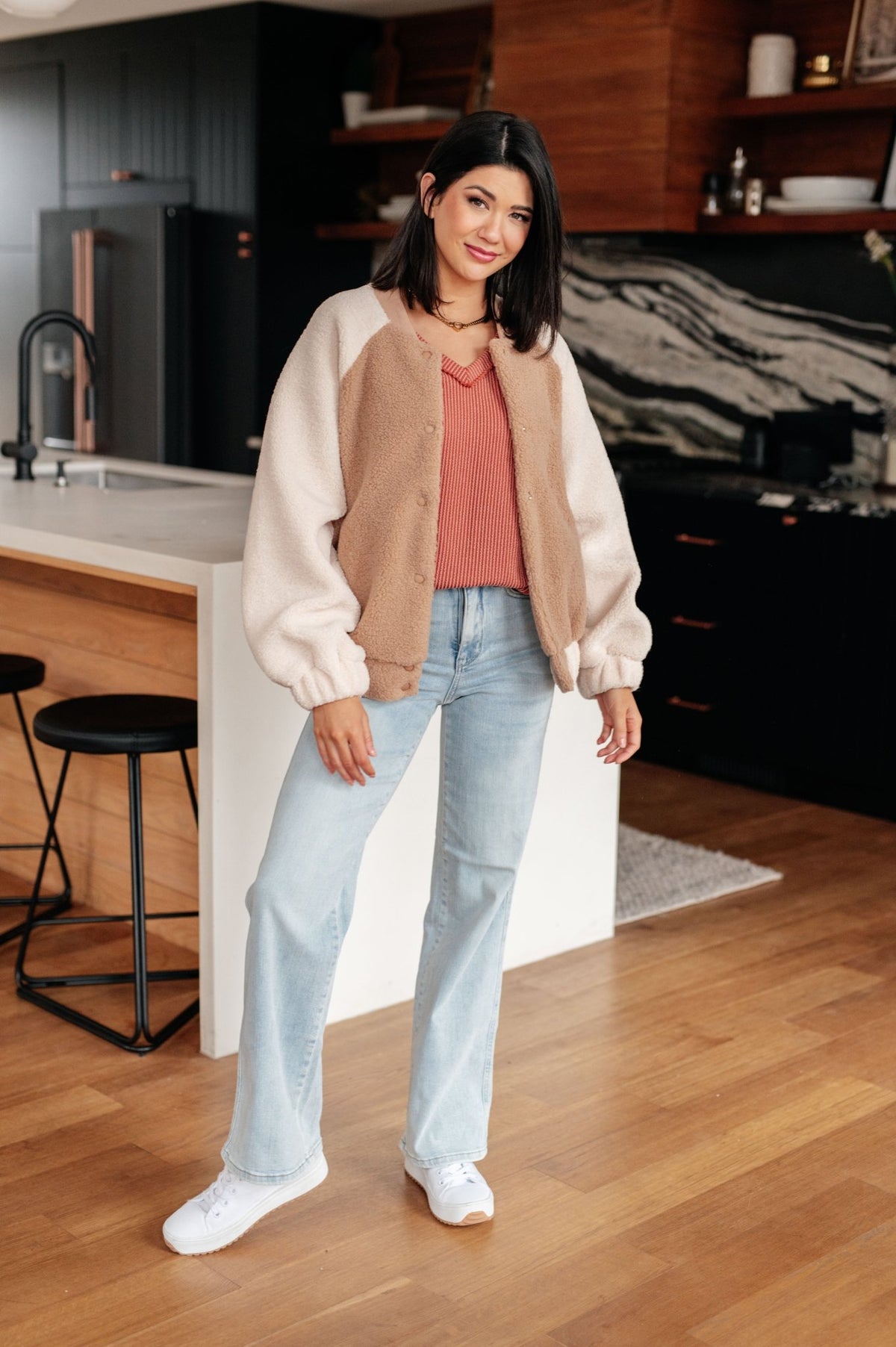First and Foremost Rib Knit Top - Desert Sunday