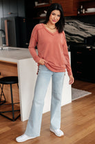 First and Foremost Rib Knit Top - Desert Sunday