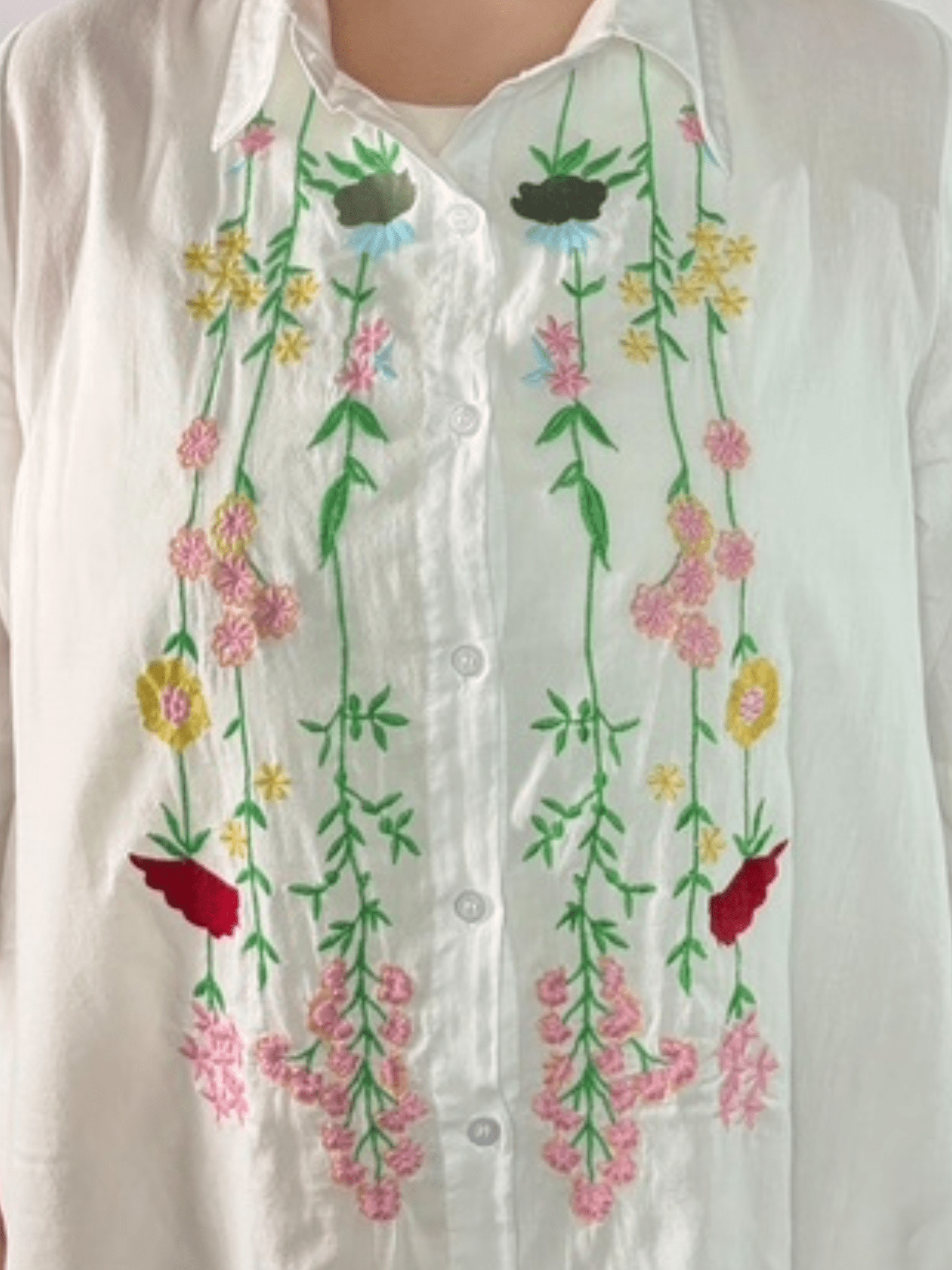 Floral Bloom Embroidered Tunic - Desert Sunday