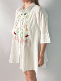 Floral Bloom Embroidered Tunic - Desert Sunday