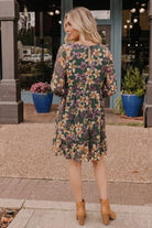 Forest Blooms Long Sleeve Mini Dress - Desert Sunday
