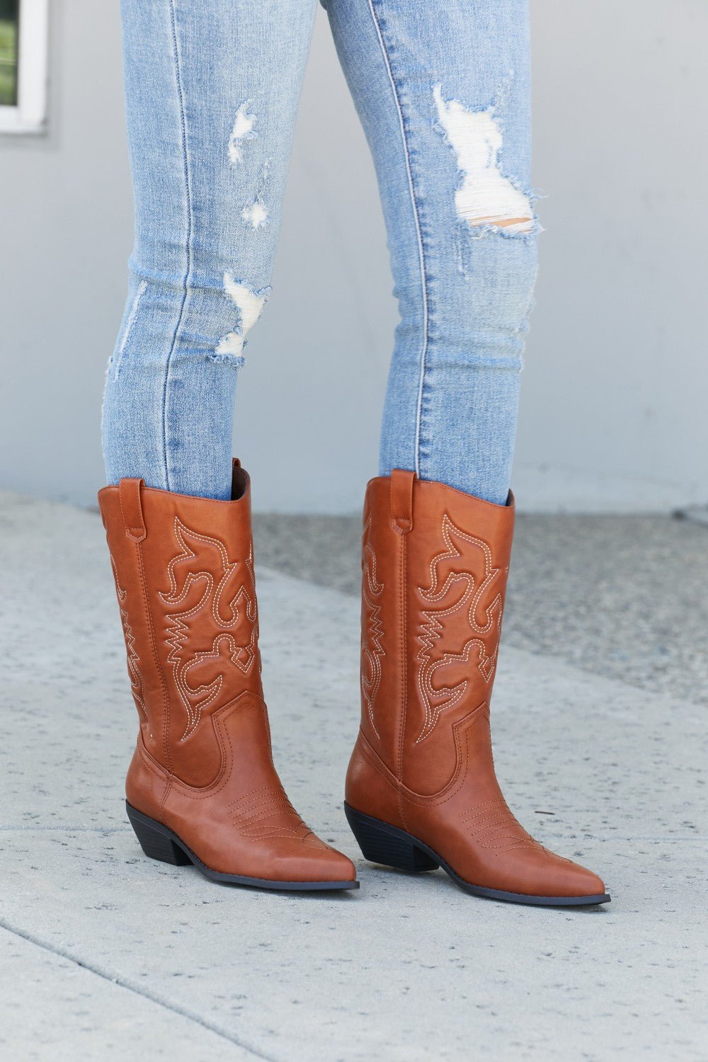 Fortune Dynamic Countryside Lane Mid-Calf Embroidered Cowboy Boots - Desert Sunday