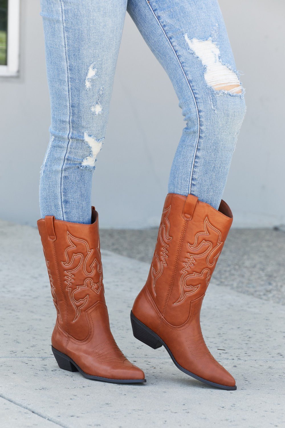 Fortune Dynamic Countryside Lane Mid-Calf Embroidered Cowboy Boots - Desert Sunday