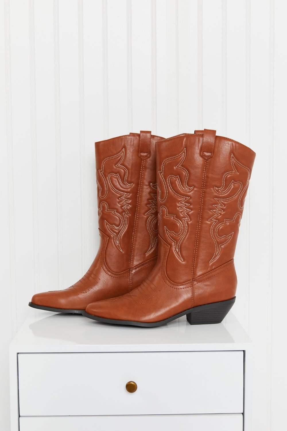 Fortune Dynamic Countryside Lane Mid-Calf Embroidered Cowboy Boots - Desert Sunday