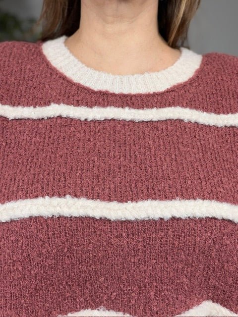 Give it a Twirl Cozy Stripe Sweater - Desert Sunday
