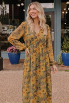 Golden Blooms Floral Maxi Dress - Desert Sunday