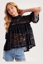 Gracie Top In Black - Desert Sunday