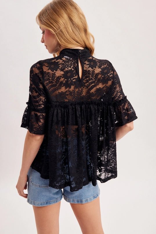 Gracie Top In Black - Desert Sunday