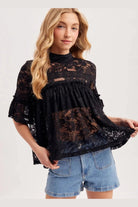 Gracie Top In Black - Desert Sunday