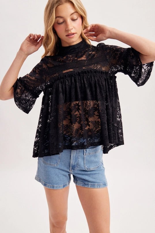 Gracie Top In Black - Desert Sunday