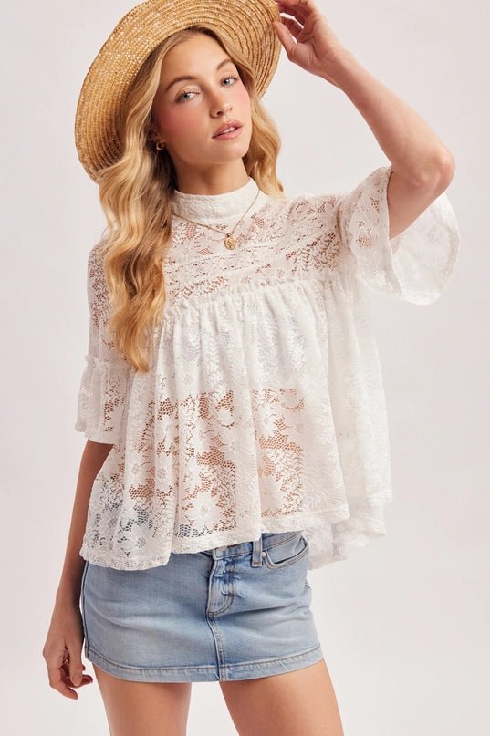 Gracie Top In White - Desert Sunday