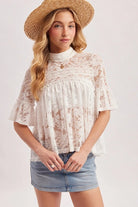 Gracie Top In White - Desert Sunday