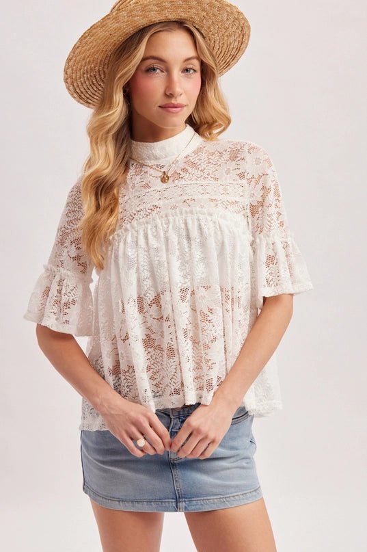 Gracie Top In White - Desert Sunday