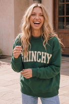 Grinchy Vibes Only Oversized Holiday Sweatshirt - Desert Sunday
