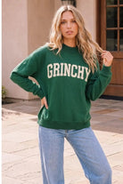 Grinchy Vibes Only Oversized Holiday Sweatshirt - Desert Sunday