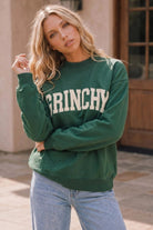 Grinchy Vibes Only Oversized Holiday Sweatshirt - Desert Sunday