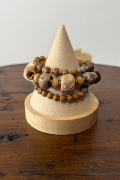 Handmade Arizona Clay & Jasper Bracelet Set – Set of 3 - Desert Sunday