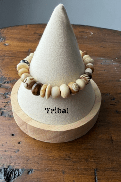 Handmade Tribal Agate, Wood, Brass & Citrine Bracelet Set – Set of 4 - Desert Sunday