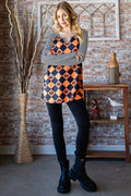 Heimish Full Size Checkered Contrast Striped Long Sleeve T-Shirt - Desert Sunday