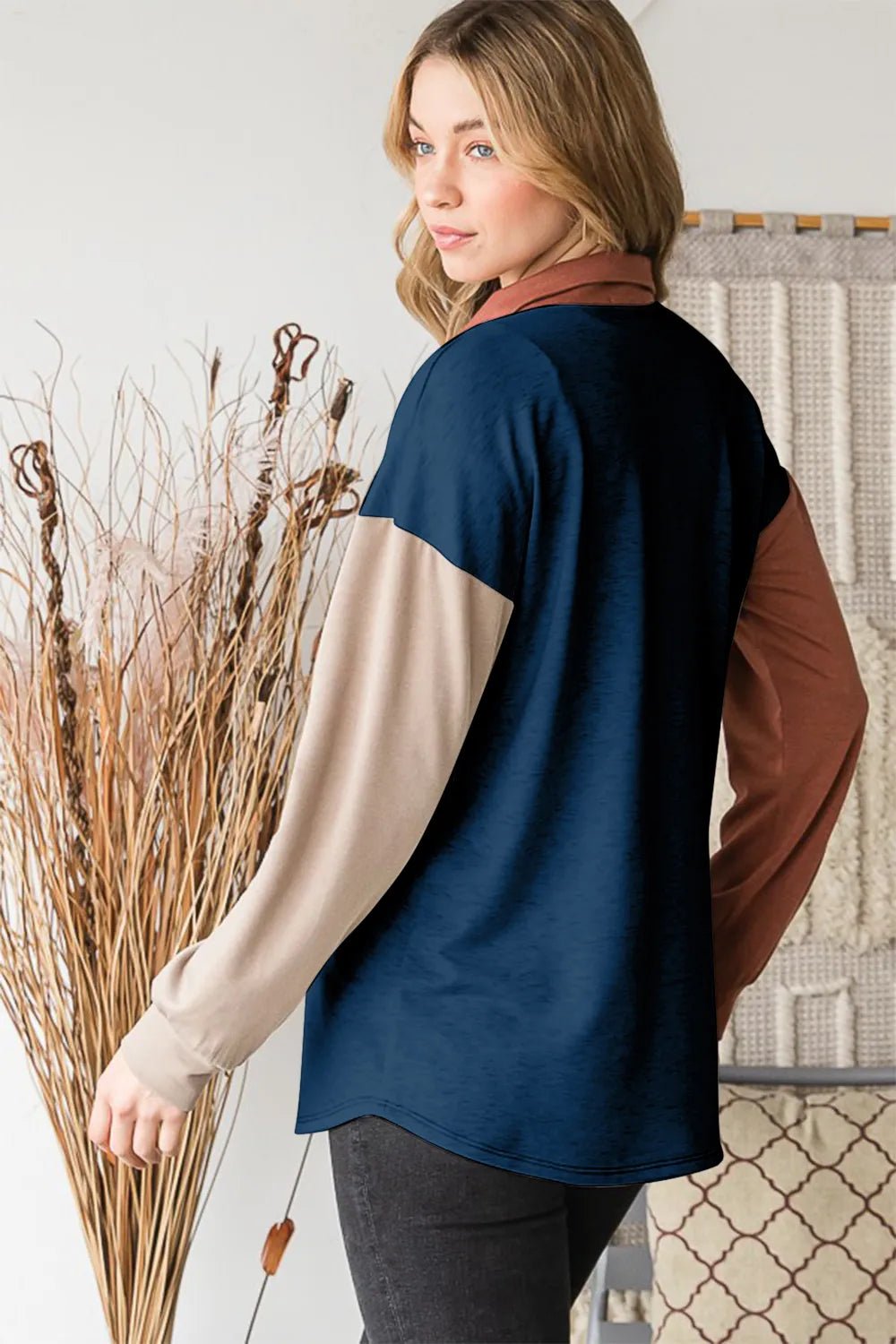 Heimish Full Size Color Block Button Down Shirt - Desert Sunday