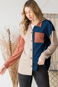 Heimish Full Size Color Block Button Down Shirt - Desert Sunday