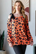 Heimish Pumpkin Print One Shoulder T-Shirt - Desert Sunday