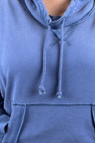 Hide and Seek Washed Cowl Neck Pullover in Blue - Desert Sunday