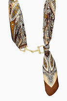 Horse Bit Silk Scarf Chocker Necklace In Brown - Desert Sunday