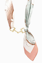 Horse Bit Silk Scarf Chocker Necklace In Ivory - Desert Sunday