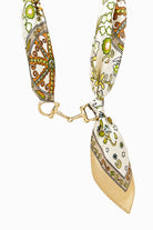Horse Bit Silk Scarf Chocker Necklace In Olive - Desert Sunday